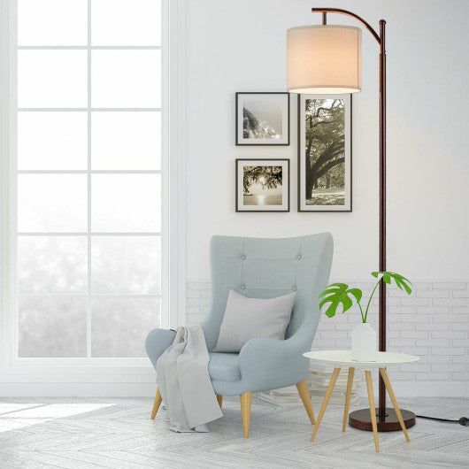 Costway Black Standing Industrial Arc Light with Hanging Lamp Shade Bedroom
