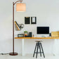 Costway Brown Standing Industrial Arc Light with Hanging Lamp Shade Bedroom