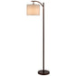 Costway Brown Standing Industrial Arc Light with Hanging Lamp Shade Bedroom