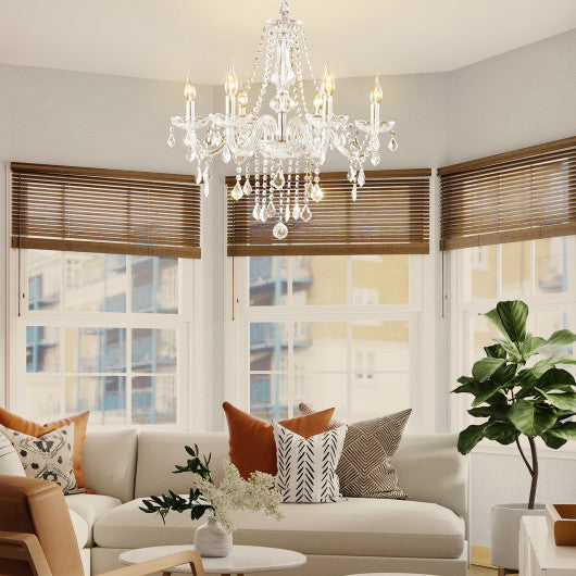 Costway Elegant Crystal Chandelier Ceiling Light