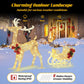 Costway Golden Christmas Reindeer Sleigh Decoration with 100 Lights