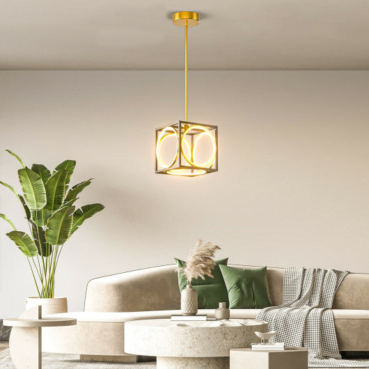 Costway Golden Modern LED Pendant Light with 42 Inches Adjustable Suspender
