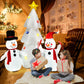 Costway Inflatable Christmas Double Snowmen Decoration with Built-in Rotating LED Lights