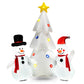 Costway Inflatable Christmas Double Snowmen Decoration with Built-in Rotating LED Lights