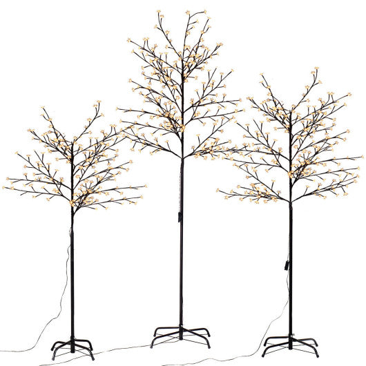 Costway Large Warm White Cherry Blossom LED Tree Light Floor Lamp Holiday Christmas Decor