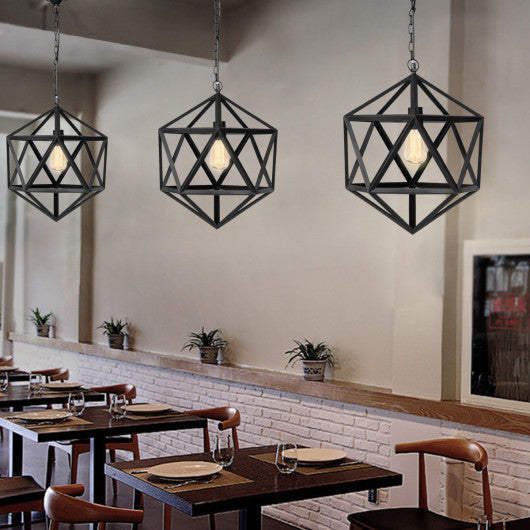 Costway One - Light Industrial Metal Pendant Hanging Ceiling Chandelier