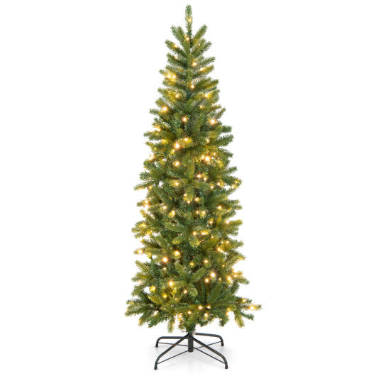 Costway Pencil Christmas Tree with 180 Warm White and Multi-Color LED Lights