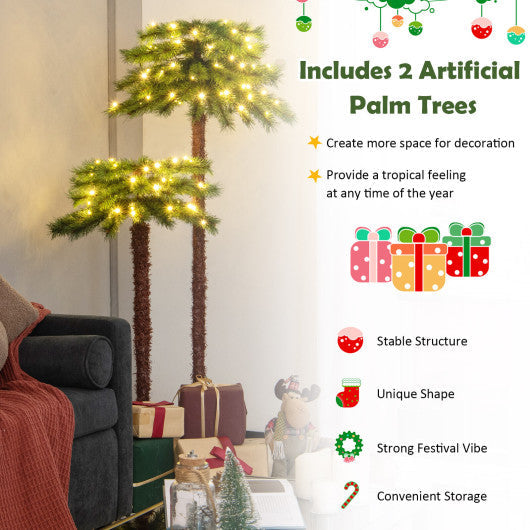 Costway Pre-Lit Artificial Christmas Tree with 100 Warm-White LED Lights