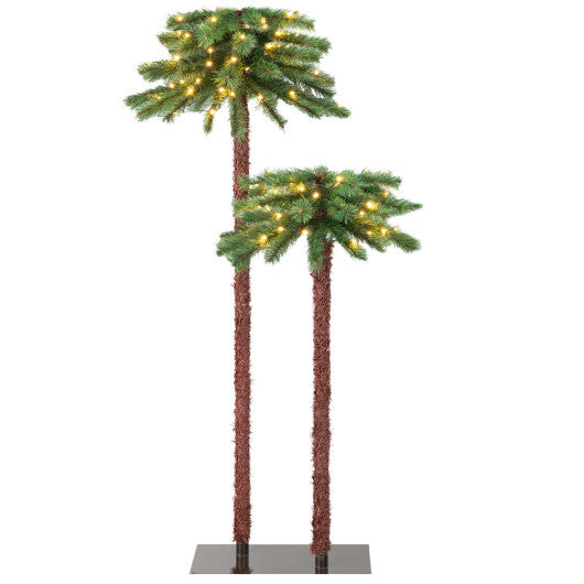 Costway Pre-Lit Artificial Christmas Tree with 100 Warm-White LED Lights