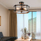 Costway Semi Flush Mount Ceiling Light with Industrial Retro Design