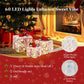 Costway Set of 3 Christmas Lighted Gift Boxes Decorations with Red Bowknots