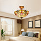 Costway Tiffany-Style 2-Light Ceiling Lamp with 16" Shade