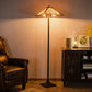 Costway Tiffany-Style 2 Light Floor Lamp with 18 Inch Stained Glass Shade