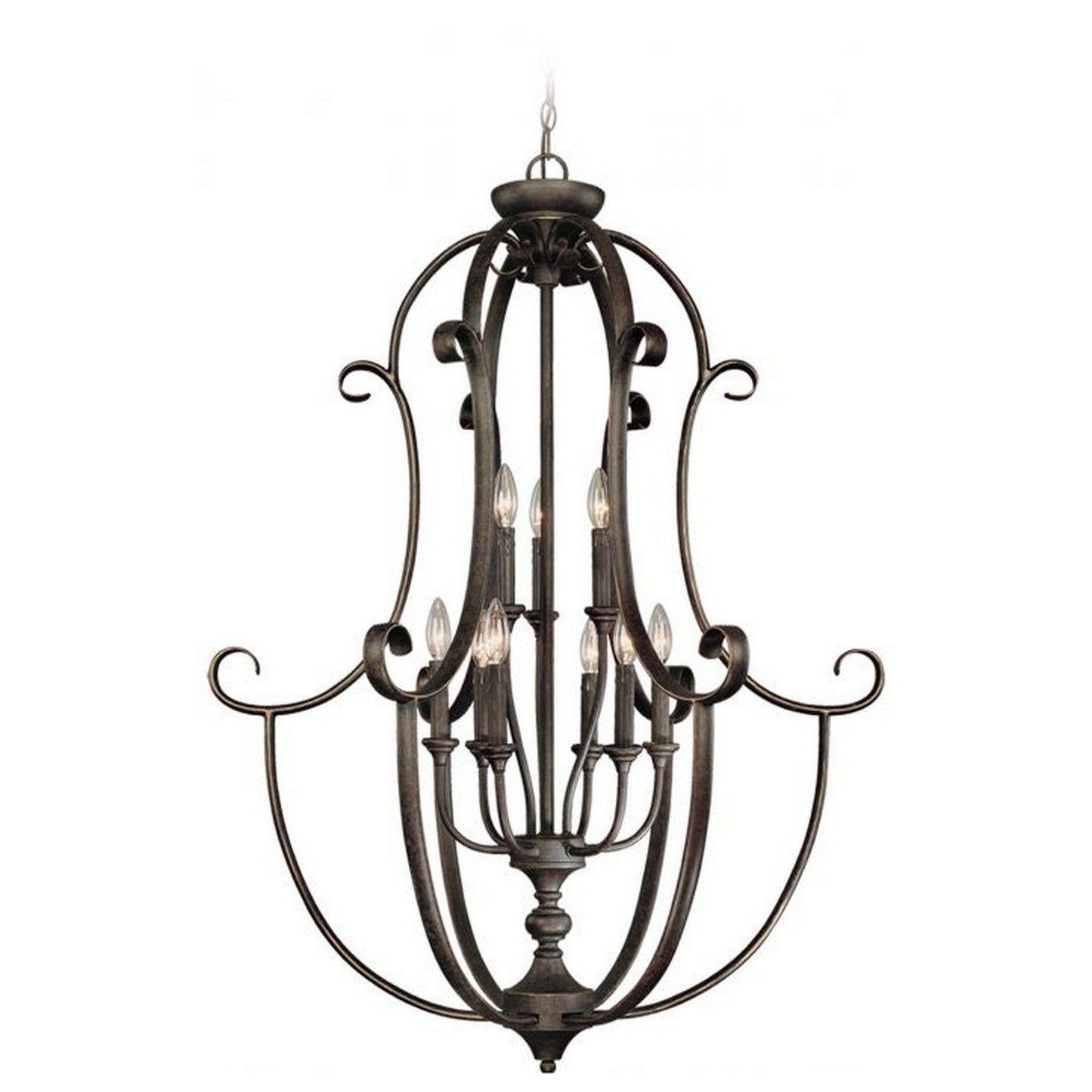 Craftmade Barrett Place 32" 9-Light 2-Tier Mocha Bronze Candelabra Foyer Chandelier