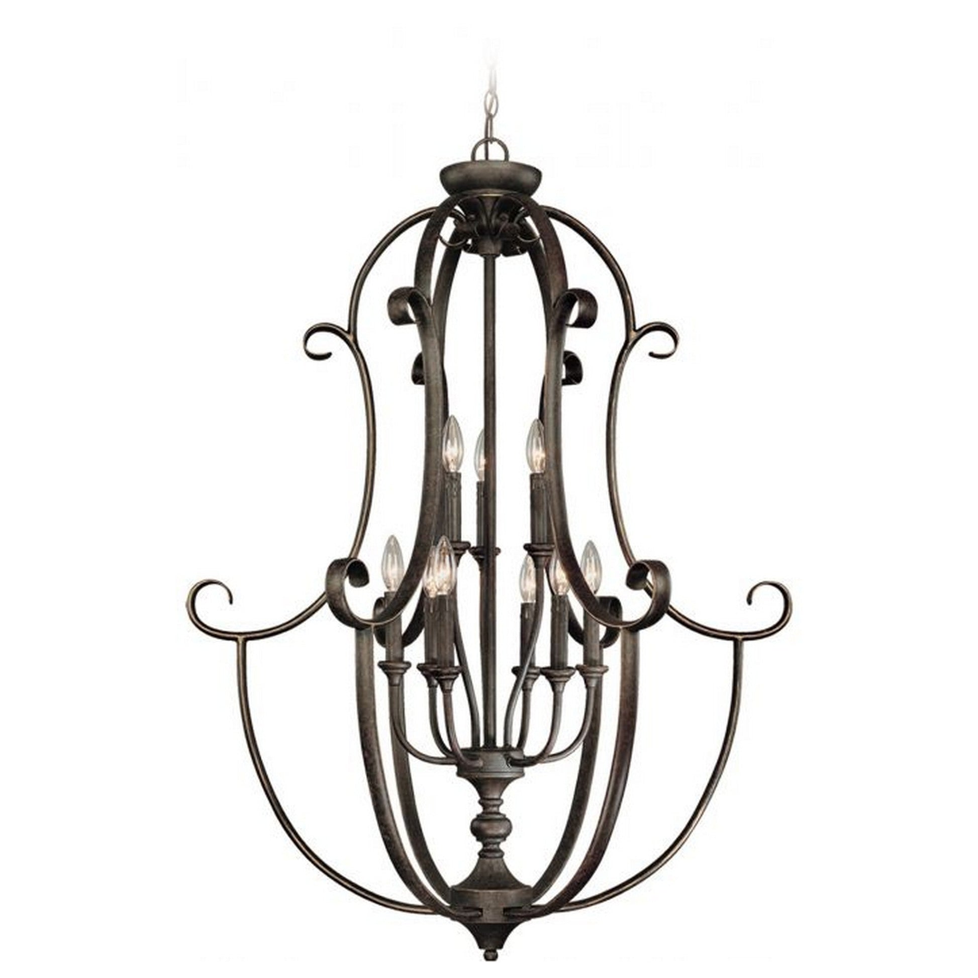 Craftmade Barrett Place 32" 9-Light 2-Tier Mocha Bronze Candelabra Foyer Chandelier
