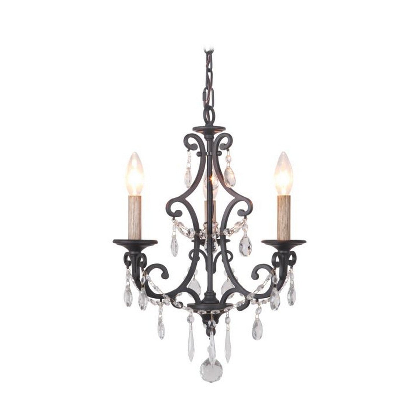 Craftmade Bentley 14" 3-Light Matte Black Candelabra Chandelier