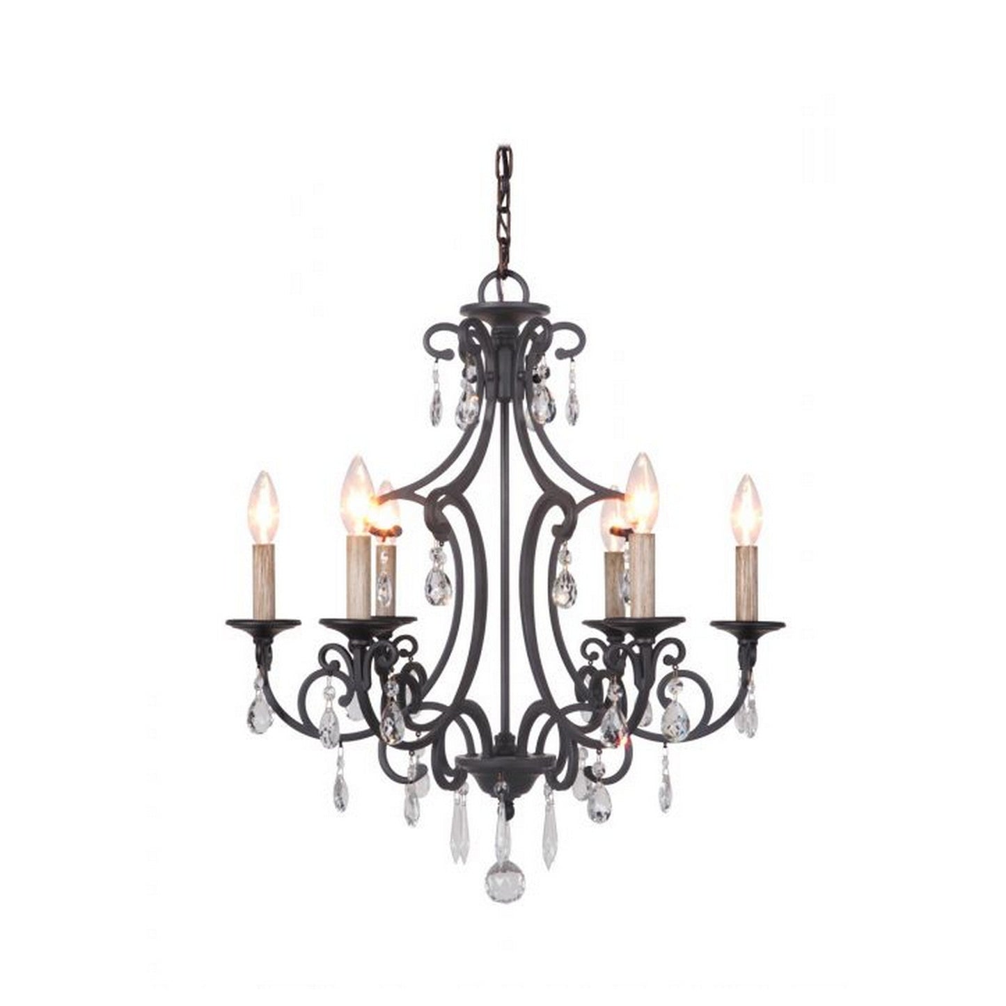 Craftmade Bentley 22" 6-Light Matte Black Candelabra Chandelier