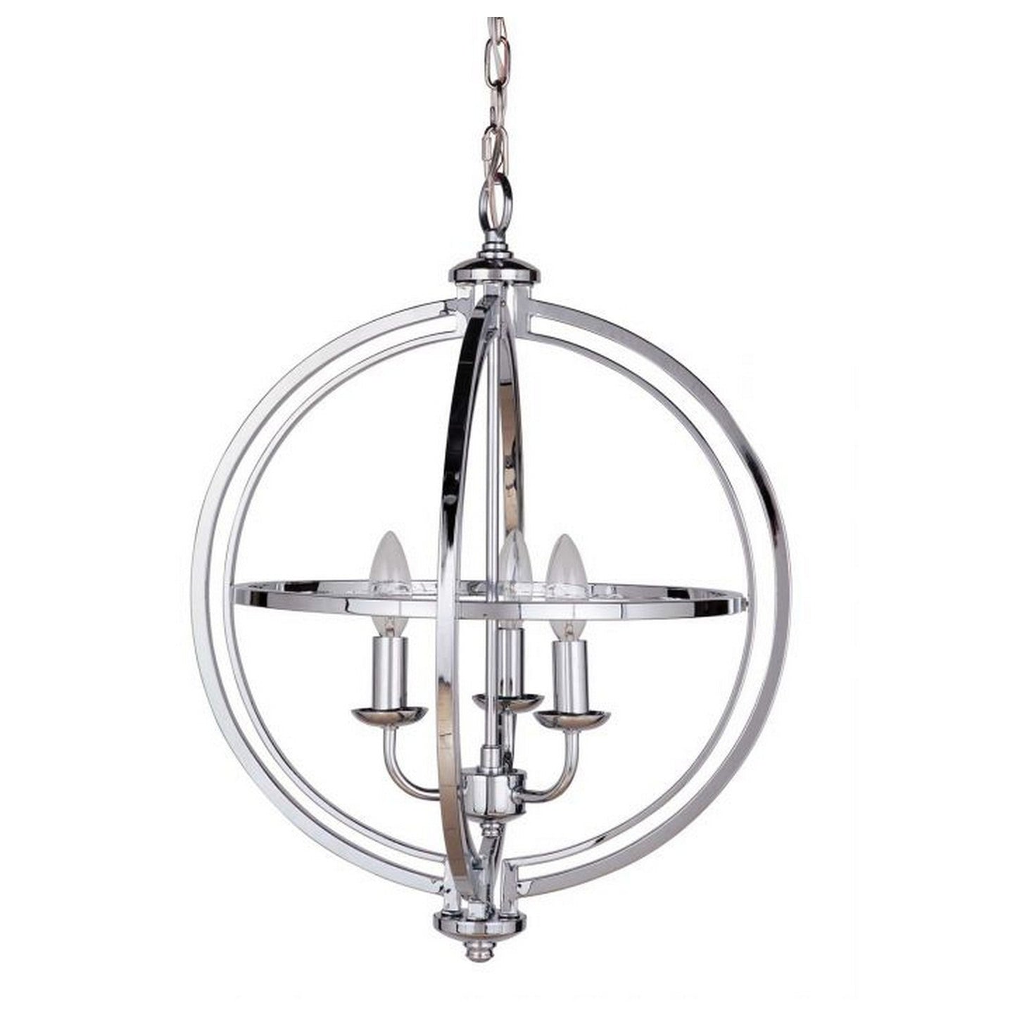 Craftmade Berkeley 17" 3-Light Chrome Candelabra Foyer Chandelier With Round Metal Frame