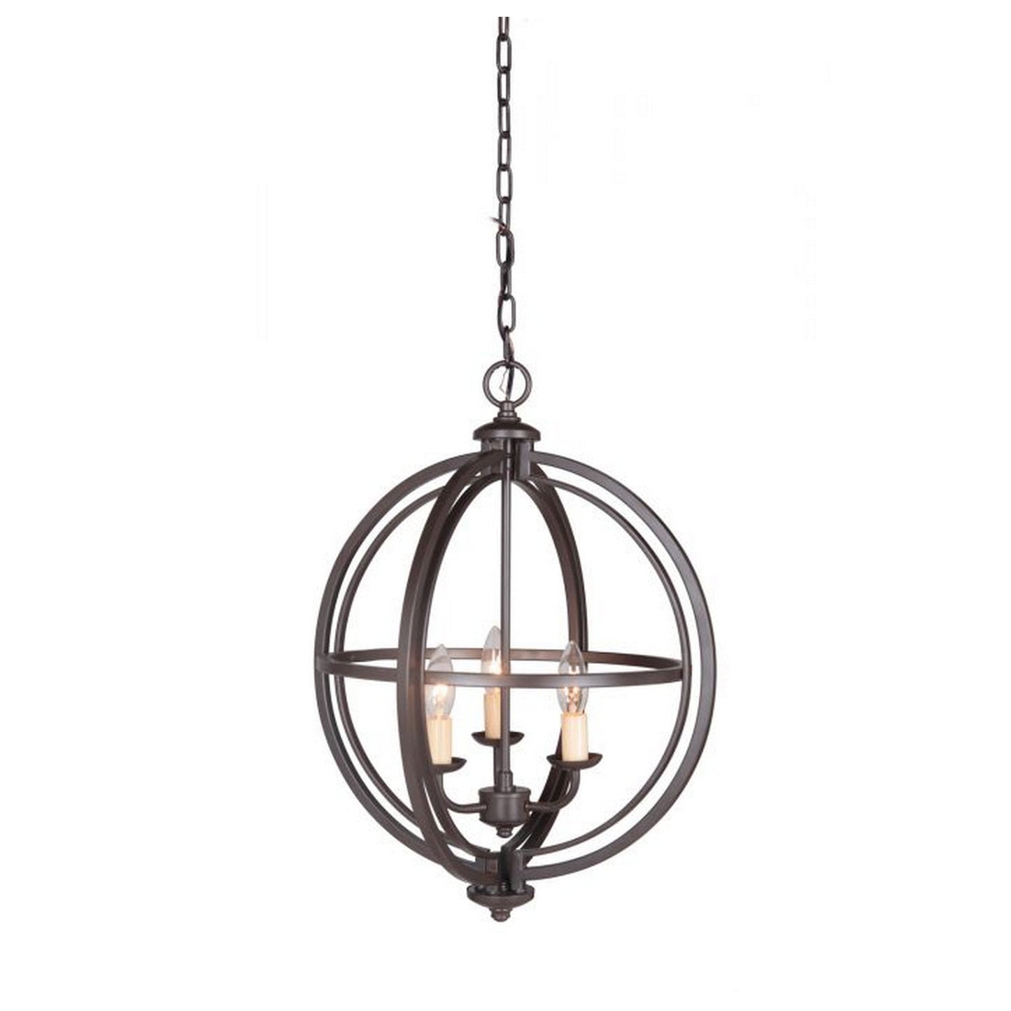 Craftmade Berkeley 17" 3-Light Espresso Candelabra Foyer Chandelier With Round Metal Frame