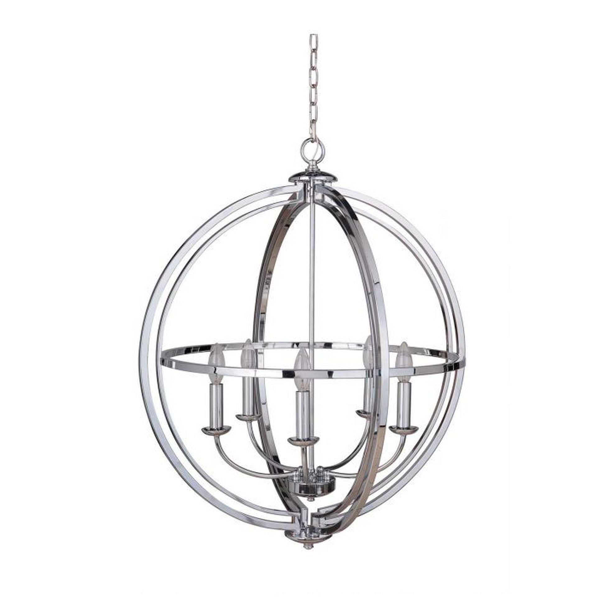 Craftmade Berkeley 26" 5-Light Chrome Candelabra Foyer Chandelier With Round Metal Frame