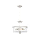 Craftmade Bolden 13" 2-Light Brushed Polished Nickel Semi-Flush Mount Light With Clear Seeded Glass Shade