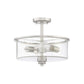Craftmade Bolden 13" 2-Light Brushed Polished Nickel Semi-Flush Mount Light With Clear Seeded Glass Shade