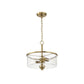 Craftmade Bolden 13" 2-Light Satin Brass Semi-Flush Mount Light With Clear Seeded Glass Shade