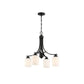 Craftmade Bolden 23" 4-Light Flat Black Chandelier With White Frosted Glass Shades