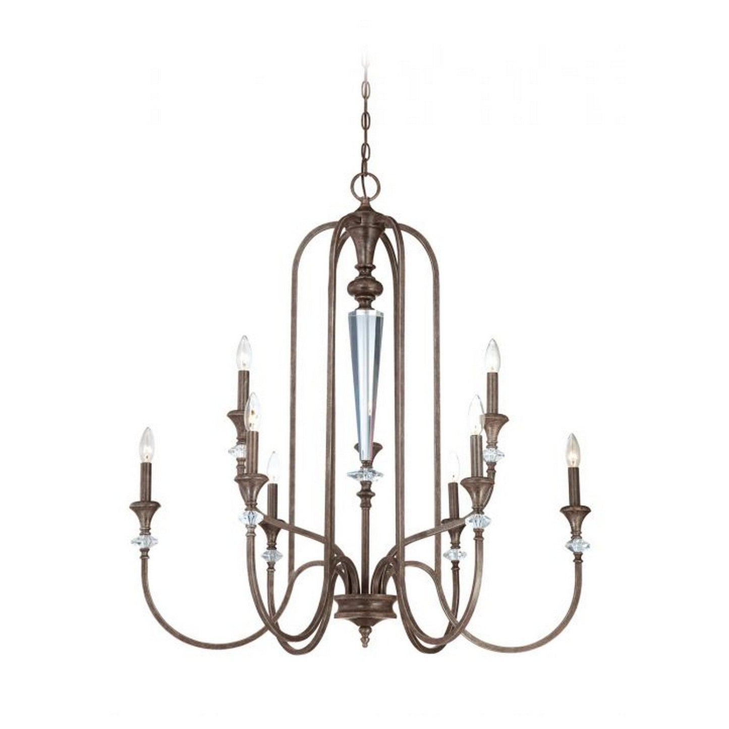 Craftmade Boulevard 37" 9-Light Mocha Bronze Candelabra Chandelier