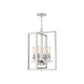 Craftmade Chicago 18" 4-Light Brushed Polished Nickel Bare Bulb Foyer Chandelier With Rectangle Metal Frames