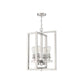 Craftmade Chicago 18" 4-Light Brushed Polished Nickel Bare Bulb Foyer Chandelier With Rectangle Metal Frames