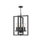 Craftmade Chicago 18" 4-Light Flat Black Bare Bulb Foyer Chandelier With Rectangle Metal Frames