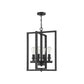 Craftmade Chicago 18" 4-Light Flat Black Bare Bulb Foyer Chandelier With Rectangle Metal Frames