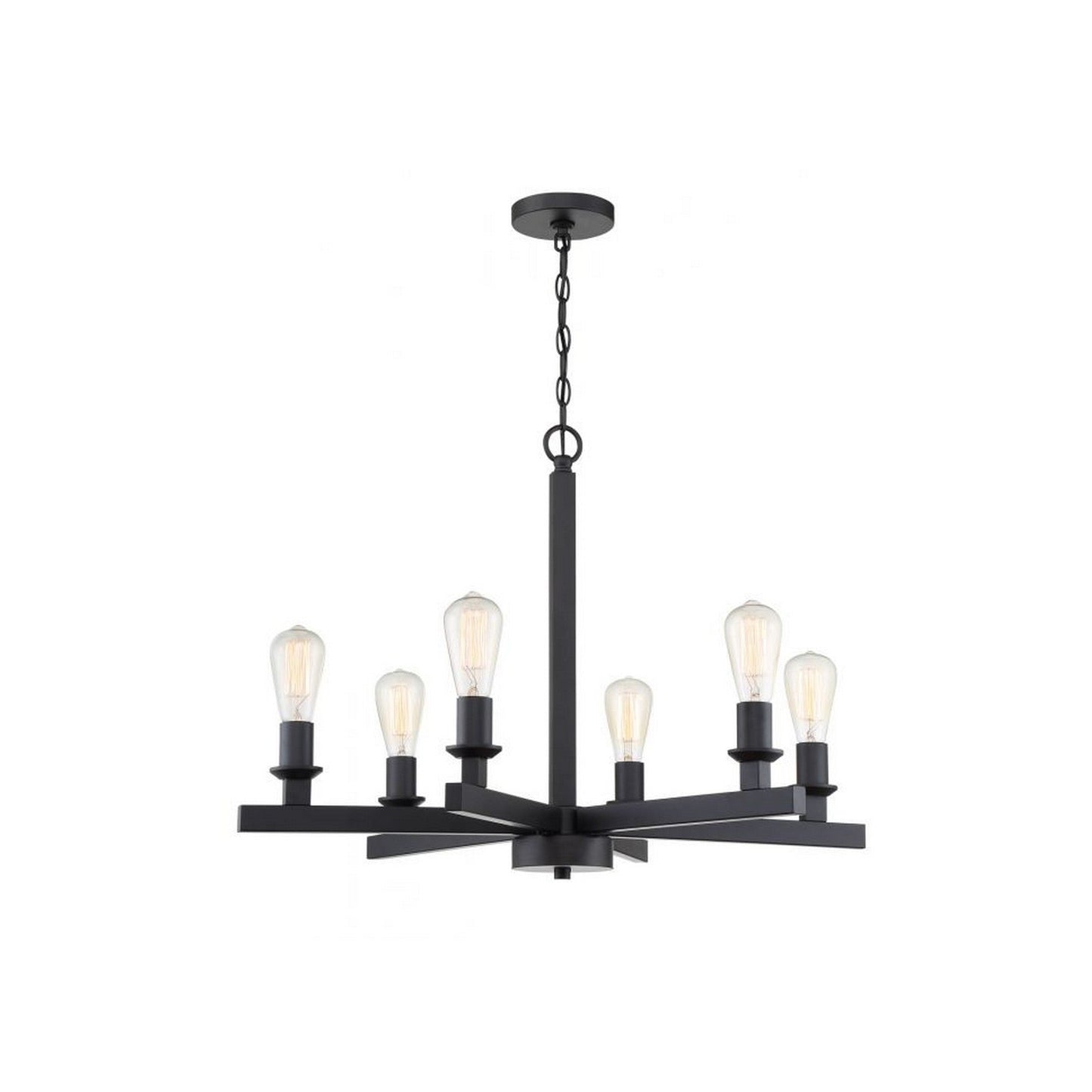 Craftmade Chicago 30" 6-Light Flat Black Bare Bulb Chandelier