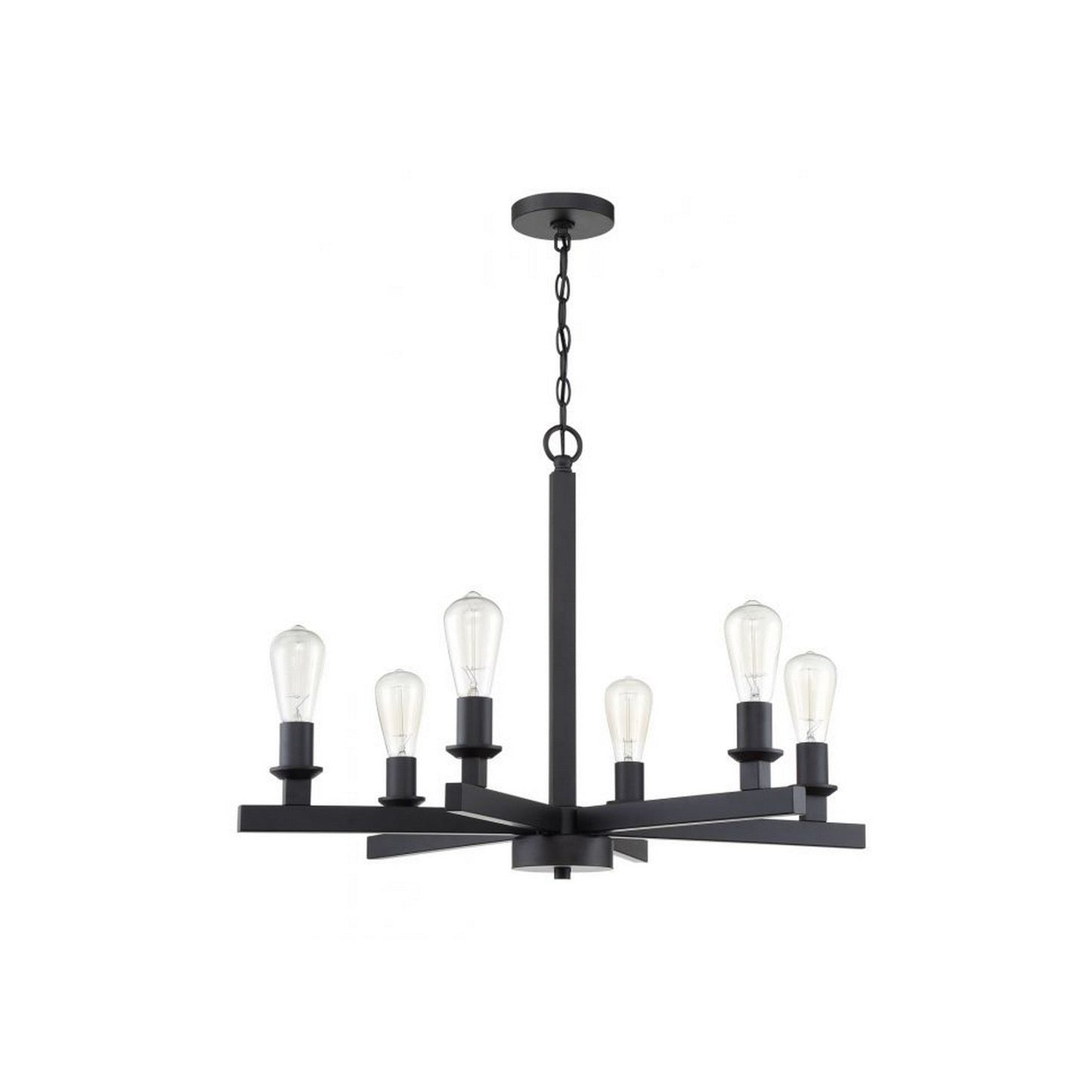 Craftmade Chicago 30" 6-Light Flat Black Bare Bulb Chandelier