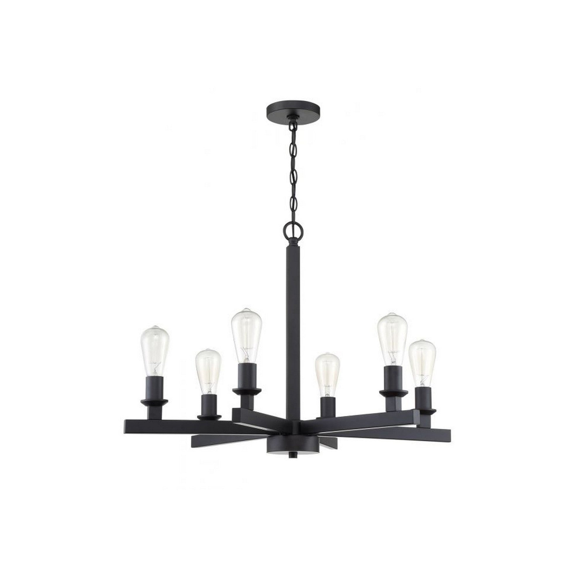 Craftmade Chicago 30" 6-Light Flat Black Bare Bulb Chandelier