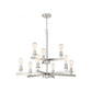 Craftmade Chicago 34" 9-Light 2-Tier Brushed Polished Nickel Bare Bulb Chandelier