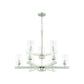 Craftmade Chicago 34" 9-Light 2-Tier Brushed Polished Nickel Bare Bulb Chandelier
