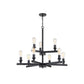 Craftmade Chicago 34" 9-Light 2-Tier Flat Black Bare Bulb Chandelier