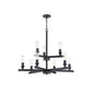 Craftmade Chicago 34" 9-Light 2-Tier Flat Black Bare Bulb Chandelier