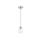 Craftmade Chicago 5" 1-Light Brushed Polished Nickel Mini-Pendant Light With Clear Seeded Glass Shade