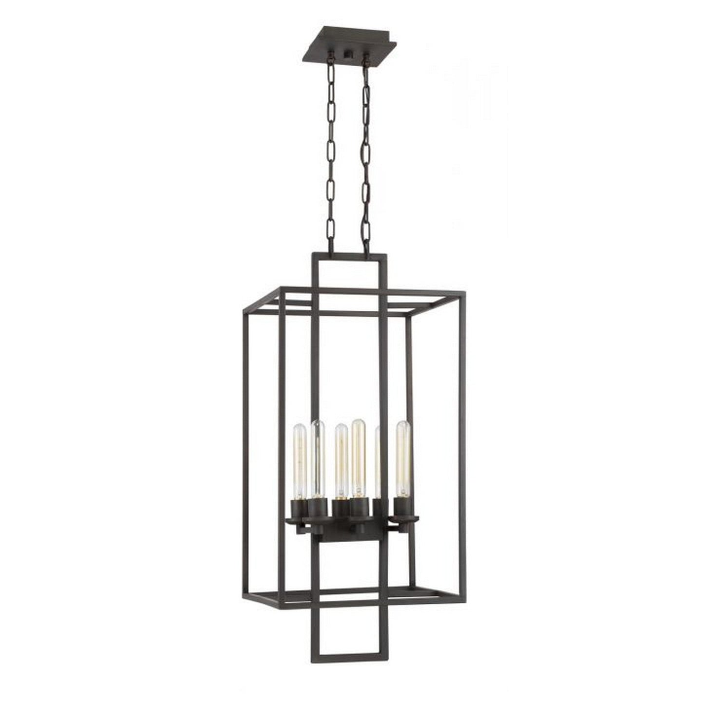 Craftmade Cubic 16" 6-Light Aged Brushed Bronze Foyer Chandelier With Open Geometric Frame