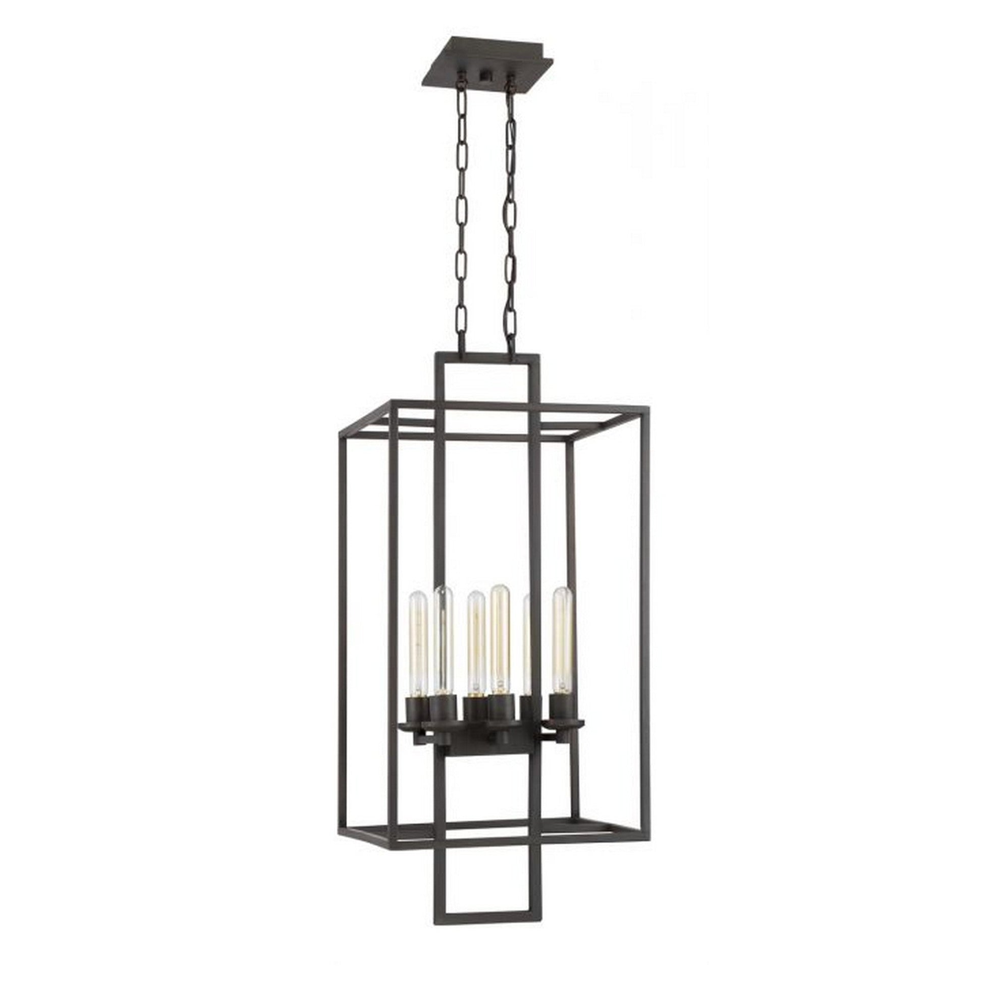Craftmade Cubic 16" 6-Light Aged Brushed Bronze Foyer Chandelier With Open Geometric Frame