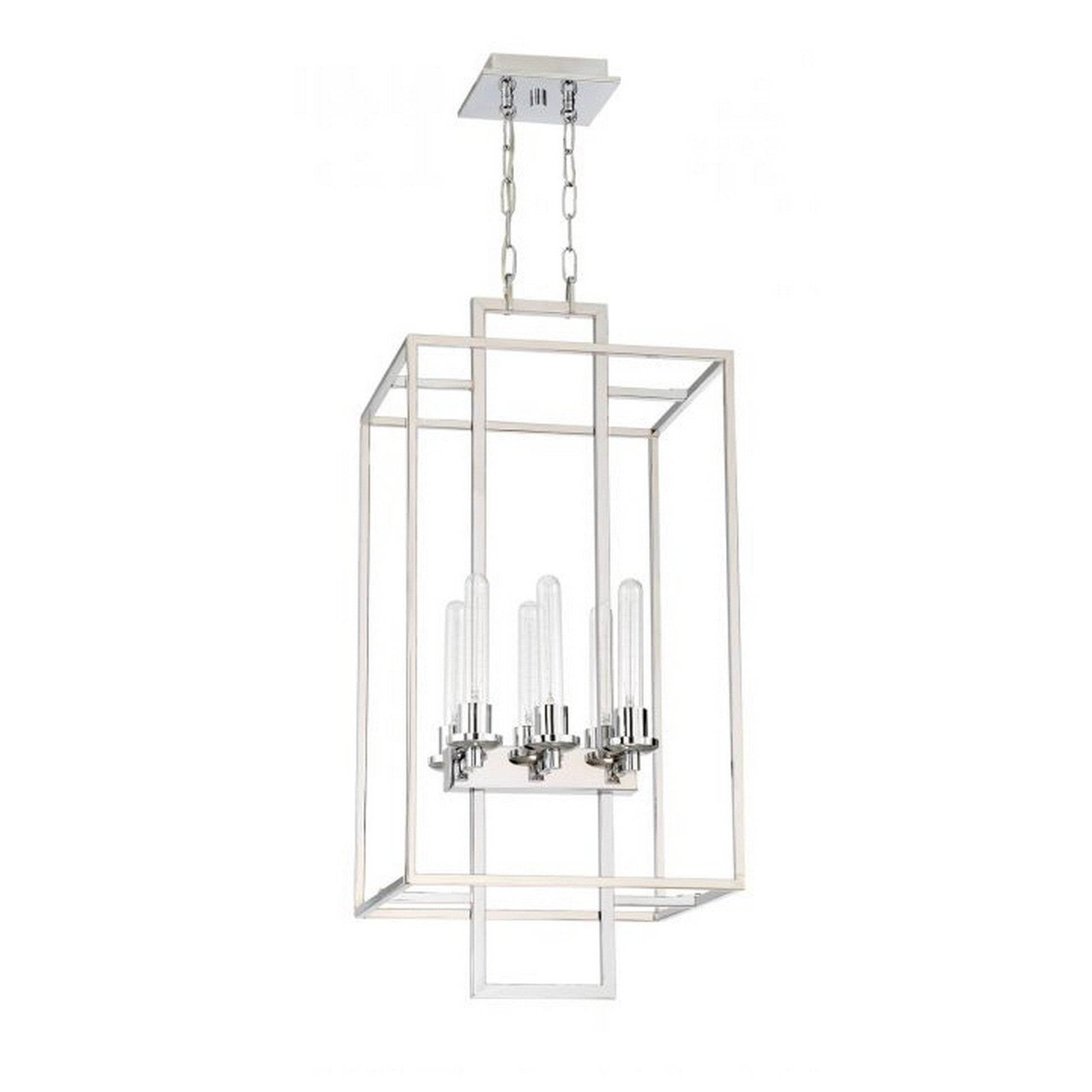 Craftmade Cubic 16" 6-Light Chrome Foyer Chandelier With Open Geometric Frame