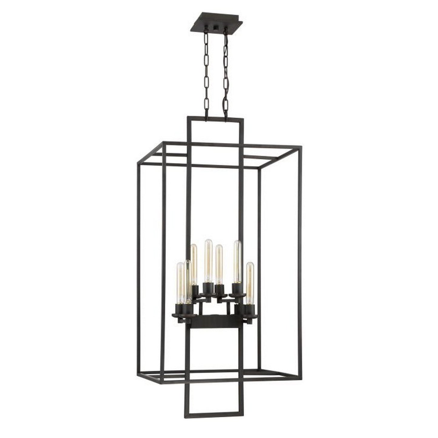 Craftmade Cubic 21" 8-Light Aged Brushed Bronze Foyer Chandelier With Open Geometric Frame