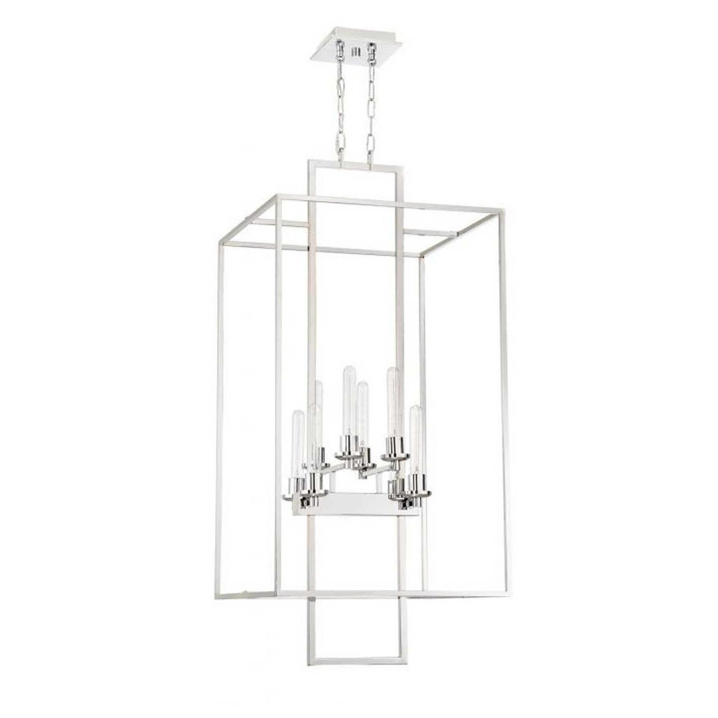 Craftmade Cubic 21" 8-Light Chrome Foyer Chandelier With Open Geometric Frame