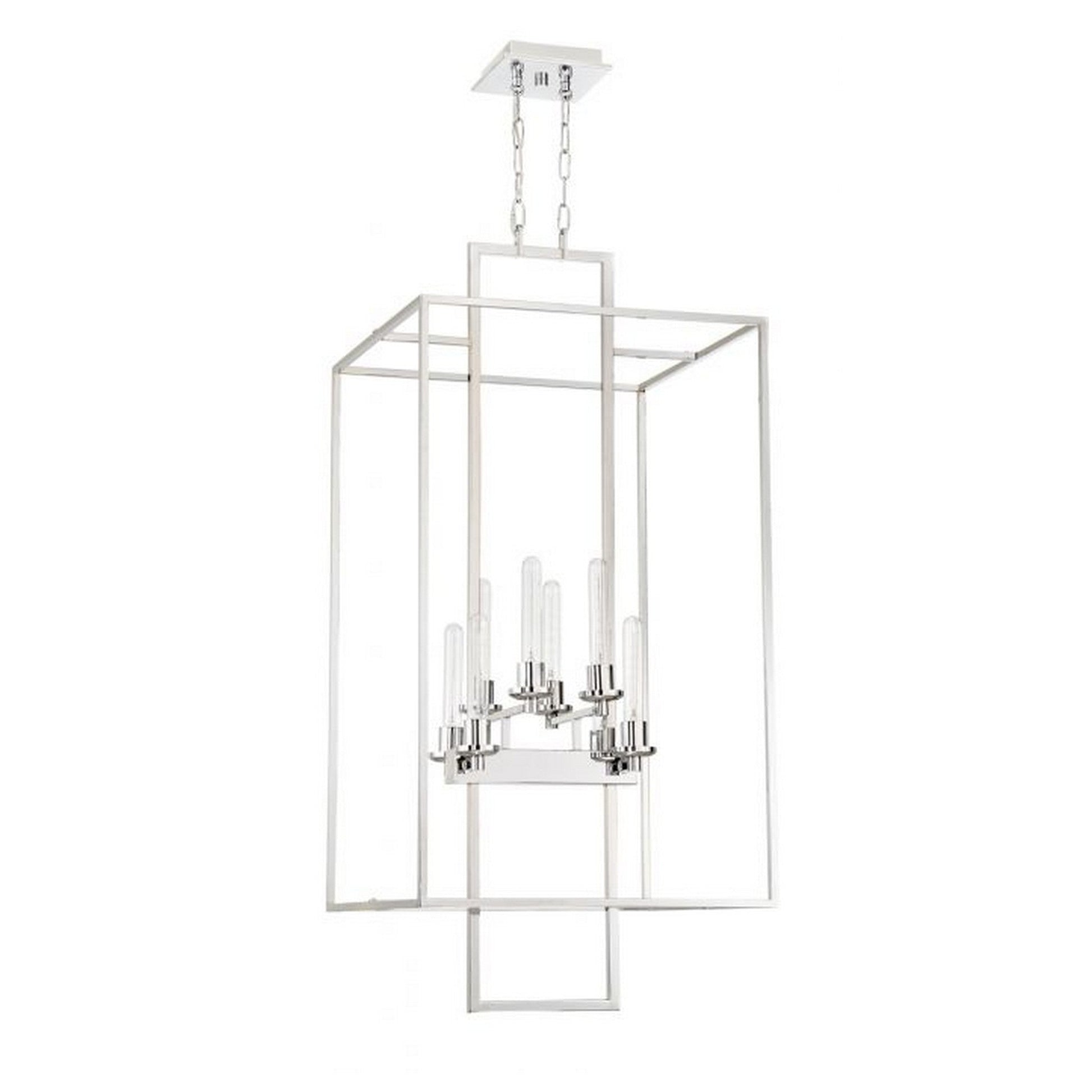 Craftmade Cubic 21" 8-Light Chrome Foyer Chandelier With Open Geometric Frame