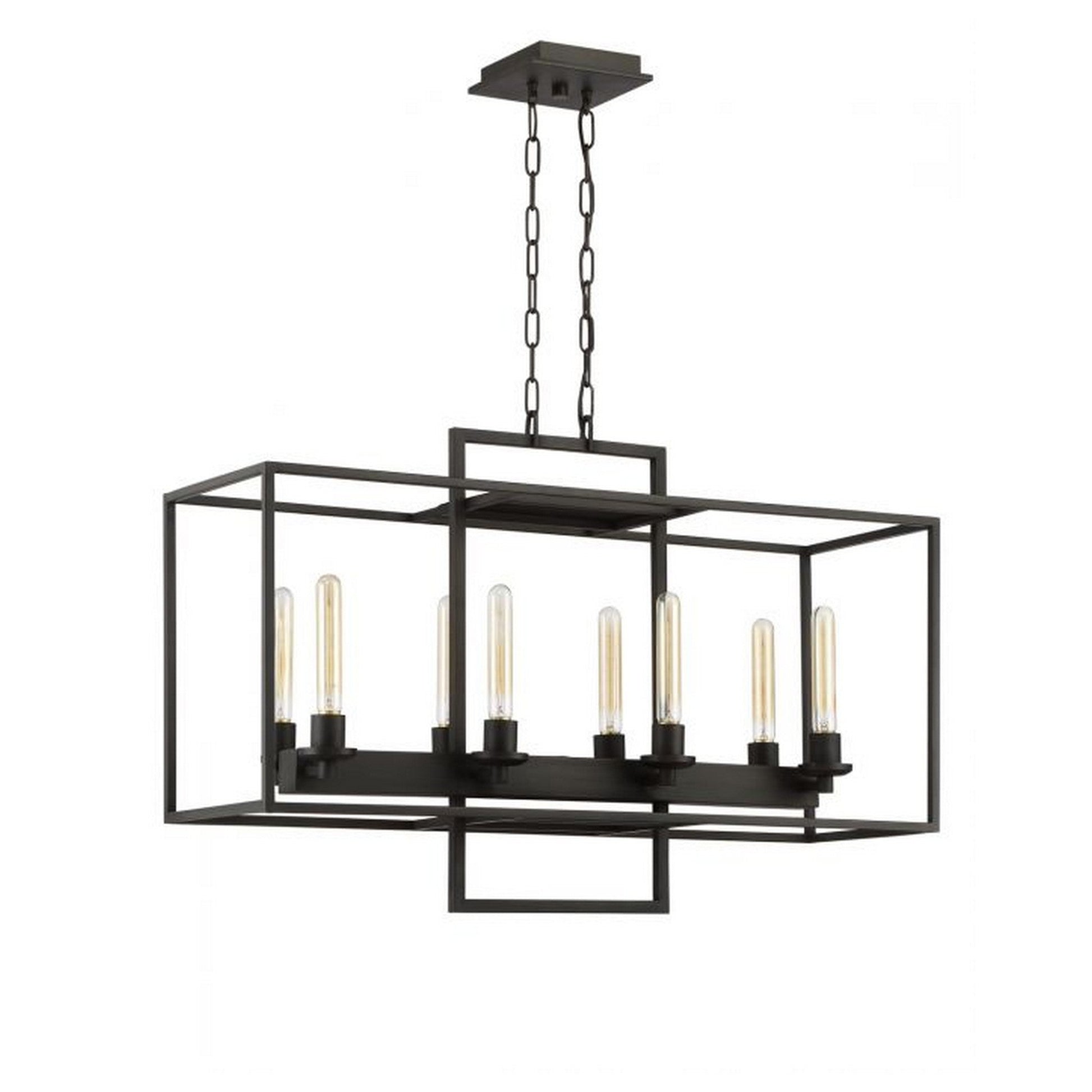Craftmade Cubic 36" 8-Light Aged Brushed Bronze Liner Chandelier With Open Geometric Frame