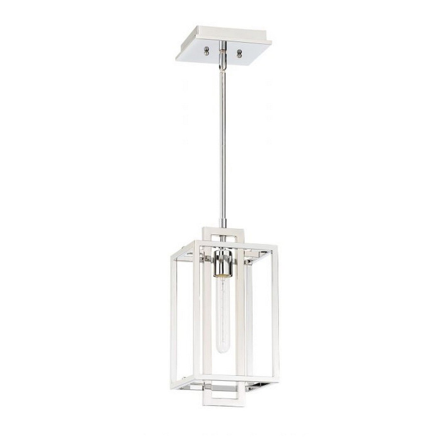 Craftmade Cubic 7" 1-Light Chrome Mini-Pendant Light With Open Geometric Frame