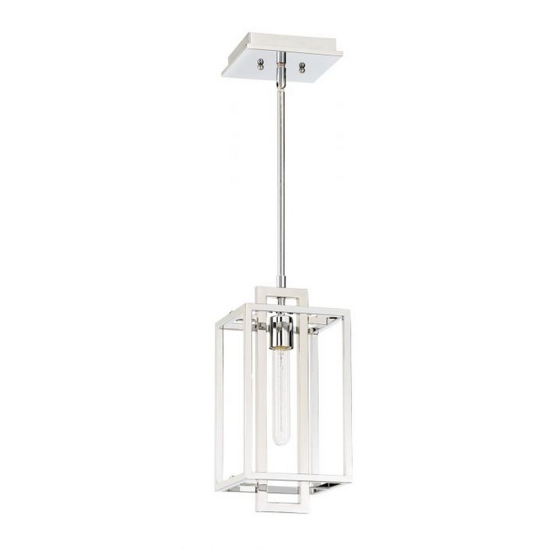 Craftmade Cubic 7" 1-Light Chrome Mini-Pendant Light With Open Geometric Frame
